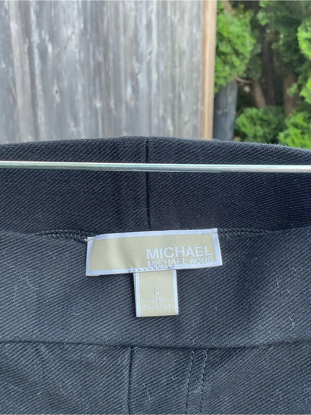 Michael Kors Black Cropped Slim Ponte Pants with Gold Rivet Accents